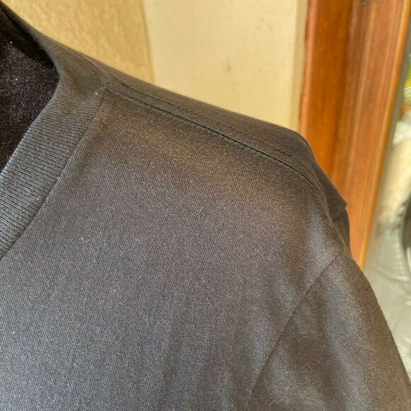 American Apparel Womens Tee Size Medium Delta Zeta Teal Silver Chevron Black Top - Picture 2 of 6